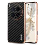 For vivo X200 Ultra AZNS Electroplated Edge Carbon Fiber Texture Phone Case(Black)