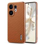 For vivo S30 AZNS Electroplated Edge Carbon Fiber Texture Phone Case(Brown)