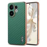 For vivo S30 AZNS Electroplated Edge Carbon Fiber Texture Phone Case(Green)