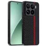 For Xiaomi 15 Ultra-thin Carbon Fiber Texture Printing Phone Case(Black Red)
