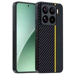 For Xiaomi 15 Ultra-thin Carbon Fiber Texture Printing Phone Case(Black Yellow)