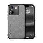For Xiaomi Poco M7 Pro 5G Skin Feel Magnetic Leather Back Phone Case(Light Grey)