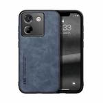 For Xiaomi Poco M7 Pro 5G Skin Feel Magnetic Leather Back Phone Case(Blue)