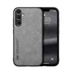 For Samsung Galaxy S24 FE 5G Skin Feel Magnetic Leather Back Phone Case(Light Grey)