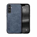 For Samsung Galaxy S24 FE 5G Skin Feel Magnetic Leather Back Phone Case(Blue)