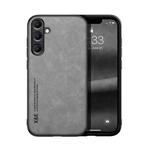 For Samsung Galaxy S25+ 5G Skin Feel Magnetic Leather Back Phone Case(Light Grey)