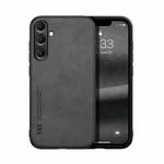 For Samsung Galaxy S25+ 5G Skin Feel Magnetic Leather Back Phone Case(Dark Grey)