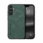 For Samsung Galaxy S25+ 5G Skin Feel Magnetic Leather Back Phone Case(Green)