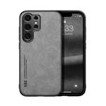 For Samsung Galaxy S25 Ultra 5G Skin Feel Magnetic Leather Back Phone Case(Light Grey)
