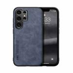 For Samsung Galaxy S25 Ultra 5G Skin Feel Magnetic Leather Back Phone Case(Blue)