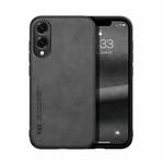 For Samsung Galaxy S25 Edge 5G Skin Feel Magnetic Leather Back Phone Case(Dark Grey)