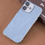 For iPhone 16 Plus Electroplating Snowflake PC Hybrid TPU Phone Case(Blue)