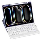 For iPad Pro 11 2024 L13-B 360 Rotation Acrylic Transparent Bluetooth Keyboard Leather Case(Purple)