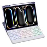 For iPad Pro 11 2024 L13-BS 360 Rotation Acrylic Transparent Bluetooth Keyboard Leather Case with Backlight(Purple)