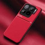 For Xiaomi 15S Pro Classic Tilt Strip Grain Magnetic PC Hybrid TPU Phone Case(Red)