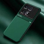 For Redmi K70 Ultra Classic Tilt Strip Grain Magnetic PC Hybrid TPU Phone Case(Green)