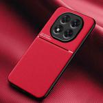 For Redmi Note 14 Pro+ 5G Classic Tilt Strip Grain Magnetic PC Hybrid TPU Phone Case(Red)