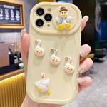 For iPhone 11 Pro Max Creative 3D Duck Design Sliding Window Full Coverage Phone Case(Yellow)