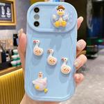 For iPhone XS Max Creative 3D Duck Design Sliding Window Full Coverage Phone Case(Blue)