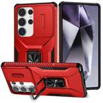 For Samsung Galaxy S25 Ultra 5G Sliding Camshield Holder Phone Case(Red)