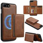 For iPhone SE 2022 / 2020 LC.IMEEKE L5 Series Detachable RFID Card Bag Magsafe Phone Case(Brown)