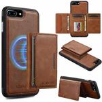 For iPhone 8 Plus / 7 Plus LC.IMEEKE L5 Series Detachable RFID Card Bag Magsafe Phone Case(Brown)