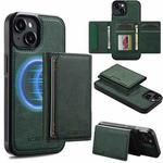 For iPhone 13 mini LC.IMEEKE L5 Series Detachable RFID Card Bag Magsafe Phone Case(Green)