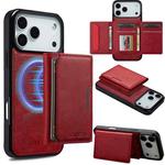For iPhone 17 Pro LC.IMEEKE L5 Series Detachable RFID Card Bag Magsafe Phone Case(Red)