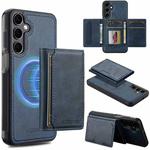 For Samsung Galaxy S24 FE 5G LC.IMEEKE L5 Series Detachable RFID Card Bag Magsafe Phone Case(Blue)