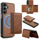 For Samsung Galaxy S23 FE 5G LC.IMEEKE L5 Series Detachable RFID Card Bag Magsafe Phone Case(Brown)