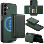 For Samsung Galaxy S23 FE 5G LC.IMEEKE L5 Series Detachable RFID Card Bag Magsafe Phone Case(Green)