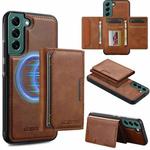For Samsung Galaxy S21+ 5G LC.IMEEKE L5 Series Detachable RFID Card Bag Magsafe Phone Case(Brown)