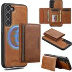 For Samsung Galaxy S25 5G LC.IMEEKE L5 Series Detachable RFID Card Bag Magsafe Phone Case(Brown)