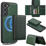 For Samsung Galaxy S25 5G LC.IMEEKE L5 Series Detachable RFID Card Bag Magsafe Phone Case(Green)