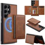 For Samsung Galaxy S25 Ultra 5G LC.IMEEKE L5 Series Detachable RFID Card Bag Magsafe Phone Case(Brown)