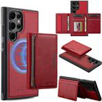 For Samsung Galaxy S25 Ultra 5G LC.IMEEKE L5 Series Detachable RFID Card Bag Magsafe Phone Case(Red)
