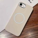 For iPhone 7 / 8 / SE 2020 2022 Leather Texture Design MagSafe Full Coverage Phone Case(White)