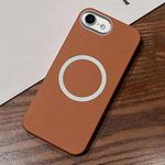 For iPhone 7 / 8 / SE 2020 2022 Leather Texture Design MagSafe Full Coverage Phone Case(Brown)