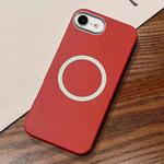 For iPhone 7 / 8 / SE 2020 2022 Leather Texture Design MagSafe Full Coverage Phone Case(Red)