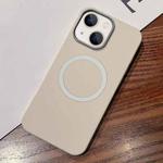 For iPhone 13 Leather Texture Design MagSafe Full Coverage Phone Case(White)