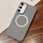 For Samsung Galaxy S22 5G Leather Texture Design MagSafe Full Coverage Phone Case(Grey)