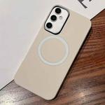 For Samsung Galaxy S23 FE 5G Leather Texture Design MagSafe Full Coverage Phone Case(White)