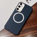 For Samsung Galaxy S24 FE 5G Leather Texture Design MagSafe Full Coverage Phone Case(Blue)