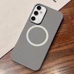 For Samsung Galaxy S24 FE 5G Leather Texture Design MagSafe Full Coverage Phone Case(Grey)