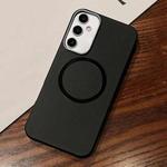 For Samsung Galaxy S24+ / S25+ Leather Texture Design MagSafe Full Coverage Phone Case(Black)