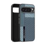 For Google Pixel 9 Pro XL ABEEL 6D Micro Relief MagSafe Magnetic Phone Case(Carbon Fiber Blue)