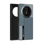 For Honor Magic V3 ABEEL 6D Micro Relief MagSafe Magnetic Phone Case(Carbon Fiber Blue)