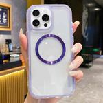 For iPhone 15 Pro 3 in 1 Airbag CD Texture MagSafe Phone Case(Taro Purple)