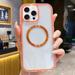 For iPhone 15 Pro 3 in 1 Airbag CD Texture MagSafe Phone Case(Orange)