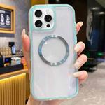 For iPhone 13 Pro Max 3 in 1 Airbag CD Texture MagSafe Phone Case(Mint Green)